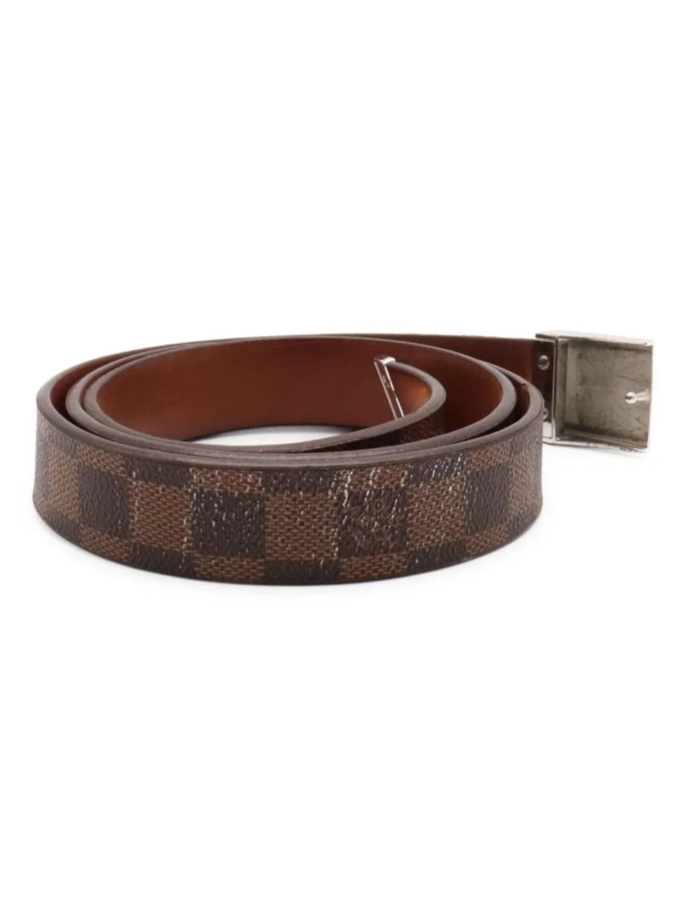 Louis Vuitton Damier Ceinture Carre Belt Silver #actual